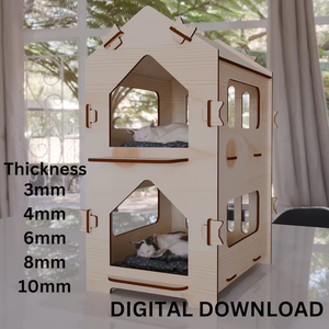 XIANGLONG Universel Grand Quatre Saisons Bois Villa Animal À Motifs Chat Maison pour Chaton <span class=keywords><strong>Cage</strong></span> et Nid Pet Meubles - Product Image 2