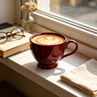 Tasse à café en porcelaine de haute qualité, style américain, dégradé – Réutilisable, écologique, compatible lave-vaisselle, portable, Shandong, 300-400 ml, pour thé