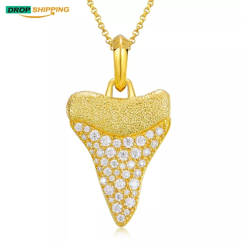Dropshipping Fine Jewelry 14k 18k Gold Plated 925 Sterling Silver Pass Diamond Tester VVS Moissanite Charm Pendant Necklace