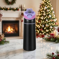 Bouteille parfumée classique en acier inoxydable anti-fuite avec paille, gobelets en acier inoxydable lavables au lave-vaisselle pour la maison et la salle de sport, prêts à être expédiés