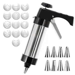 Cookie Dekorations werkzeuge Edelstahl Kuchen Gemüse Kekse Schimmel Obst kolben Press Gun Mold Aus stecher 13 Stück Set