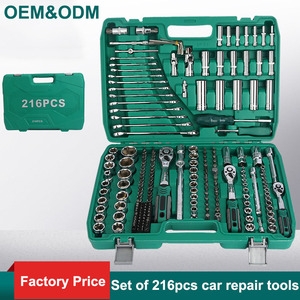 Juego de 216 Piezas de Herramientas Manuales para Reparación de Autos, Caja de Herramientas Combinadas con Llaves de Tubo, Destornilladores y Puntas para Autos y Motocicletas - Product Image 4