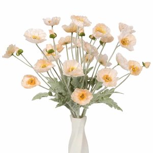 Flor de Amapola Artificial de Tallo Único, Tallo Flocado, Amapola Artificial para Decoración de Jarrones en el Hogar, Arreglos Florales para Bodas y Fiestas, Decoración al por Mayor - Product Image 2