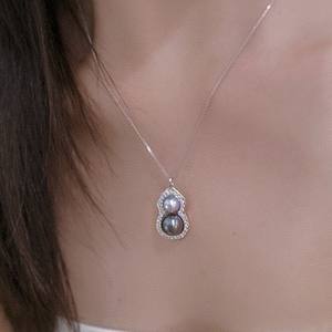 Nuevo Collar con Colgante de Perla Tahitiana Natural, Estilo Retro Lujoso, Plata de Ley S925 con Microincrustaciones, Cadena de Plata de Lujo, Regalo - Product Image 1