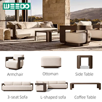 Modulares Outdoor-Sofa Hotel Aluminium Gartenmöbel Hof Wasserdichtes Allwetter-Metall Villa Resort Garten-Sofaset