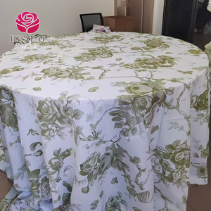 P036 -120 <span class=keywords><strong>Nappes</strong></span> en polyester personnalisées avec logo, imprimées à la main en vert sauge, rondes et rectangulaires, fabriquées en Chine - Product Image 5