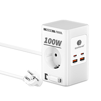 Stop Kontak Listrik Harga Terjangkau PD 100W Gan 4 Port USB Pelindung Lonjakan Arus 110-250V AC Kabel Ekstensi 2m Colokan AU
