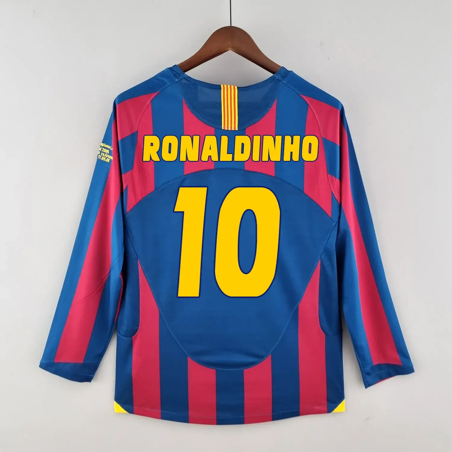 Jersey sepak bola lengan panjang Retro S barka' 96 97 08 09 10 11 XAVI RONALDINHO RONALDO final klasik maillot de foot 12 13 14 15 16