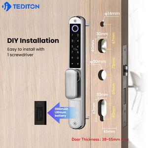 Tediton防水異なるタイプのドアロックホームドア盗難防止スマート電子ガラスドアロックハンドルキー付き - Product Image 4