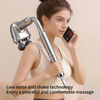 Pistolet de massage à tête unique avec poignée extensible détachable, double billes intégrées, masseur tissulaire profond sans fil pour la récupération musculaire