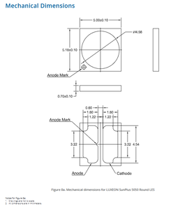 Chip LED de Iluminación Lumileds L150-3570500600000 LUXEON 5050, Blanco Cálido 3500K, 6V, 640mA, 156 Lm/W, 686 lm - Product Image 6