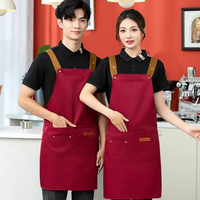 Tablier à sangle élargie, sangle à bouton-pression métallique avec longueur réglable, tissu robuste, tablier de cuisine pour restaurant, serveur, hôtel, LOGO personnalisé.