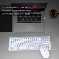 Ensemble clavier et souris sans fil 2,4 G exclusif avec design à fixation par clip, touches numériques ultra-minces, silencieuses et ergonomiques