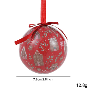 Boule de Noël en plastique incassable rouge et blanc, motif Père Noël et bonhomme de neige, pour décoration de sapin et de fête de Noël - Product Image 4