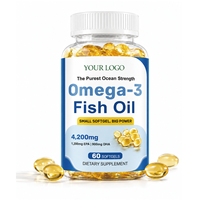 Huile de foie de morue riche en oméga-3 (EPA & DHA) OEM ODM, huile de poisson de haute mer, soutient le système immunitaire, capsules molles d'huile de poisson naturelle