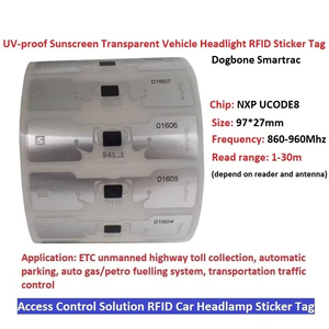 Étiquette RFID UHF passive <span class=keywords><strong>longue</strong></span> <span class=keywords><strong>portée</strong></span> pour pare-brise, puce NXP Alien Impinj, autocollante, pour le suivi des véhicules et la gestion des péages - Product Image 5