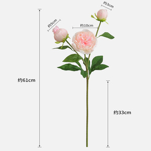 Flores Artificiales de Peonía Fangxin, Color Rosa, 3 Cabezas, Estilo Nórdico, Decoración para el Hogar, Arreglo Floral - Product Image 4