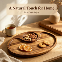 Planche à découper ronde en bois, plateau à collation, plateau à pizza, emballage combiné en stock pour bar à petit-déjeuner, décoration de cuisine à domicile