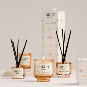 Aikun Seasonal Winter Scented Candle And <b>Reed</b> <b>Diffuser</b> Gift Collection With Glass Bottles Decorative Box And Home Fragrance Set - Product Image 1