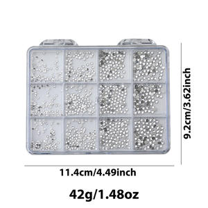 Strass transparents scintillants à dos plat de tailles variées pour décoration d'ongles 3D, accessoires pour nail art - Product Image 6