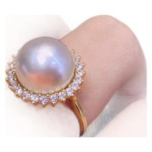 แหวนเงินแท้ S925 ฝังพลอยสีขาวออสเตรเลีย ขนาด 12-13 มม. น้ำทะเลธรรมชาติ  งานฝังแบบกรงเล็บ  แทบไร้ตำหนิ  พร้อมกล่องของขวัญและใบรับรอง - Product Image 5