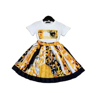 Nouvel ensemble 2 pièces été 2021 pour filles : haut et jupe en jean pour bébé, tenue élégante en denim pour enfants, vêtements en coton pour tout âge - Product Image 1