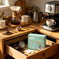 Tablettes détartrantes ultra-puissantes pour machine à café - 24 unités - Élimine le calcaire tenace et les dépôts pour les machines à expresso et à café filtre