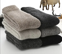 KT-T250228 hommes hiver épais chaussettes laine cachemire thermique mi-mollet chaud doux bonneterie couleur unie longue mi-mollet chaud chaussettes hommes