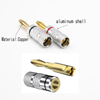 High-End HIFI Kupfer Vergoldeter Bananenstecker Lautsprecherkabel-Verbinder Schraubanschluss-Adapter Bananenstecker 4mm