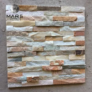 Exterior 3D Cube Stone Beige Marble Mosaic