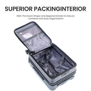 Ensemble de 3 valises de voyage rigides et imperméables avec roulettes pivotantes, ouverture frontale et serrure TSA - Product Image 4