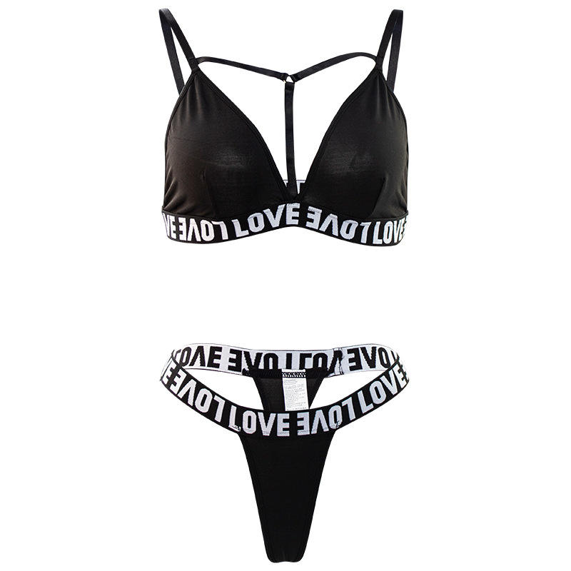 Wholesale Ladies Sexy Lingerie Set Custom Deep V Bra with Lace Decoration Lightweight Women's Underwear Drop Shopping New Custom