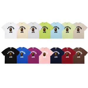 T-shirt casual sportiva a maniche corte in cotone pettinato di alta qualità, vestibilità ampia, con stampa testa di scimmia e lettere <span class=keywords><strong>vintage</strong></span> - Modello 2611 - Product Image 2