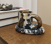 Tasse à café en marbre naturel de style français NANWEI, design moderne, cadeau unique, ornement pour présentations