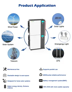 Bateria de lítio mais vendido da ue, 5kw, lifepo4 5kwh, 10kwh, 15kwh, armazenamento de energia solar, empilhável, bateria de montagem na parede