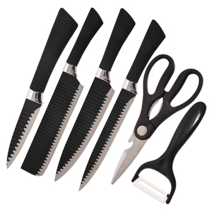 Juego de cuchillos de cocina de alto carbono, conjunto de cuchillos de cocina de lujo de acero inoxidable, color negro, <span class=keywords><strong>6</strong></span> uds. - Product Image 2
