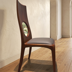 Chaise de salle à manger moderne en bois de frêne, finition noyer, construction en bois massif pour la maison, la salle à manger, le restaurant, l'hôtel, meubles PISANO - Product Image 2