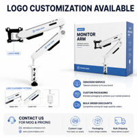 Support d'écran d'ordinateur à bras unique, fixation par pince de bureau, hauteur réglable, rotation complète à 360°, pour écrans LCD LED de 17 à 32 pouces