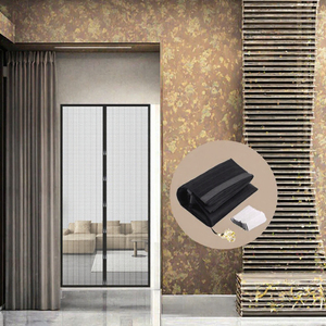 Cortina Mosquitera Magnética Moderna de Poliéster con Rayas para Puerta, sin Perforaciones, Venta al Por Mayor - Product Image 2