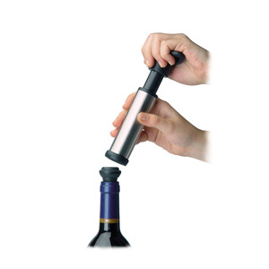 Pompa per vuoto manuale in acciaio inossidabile per bottiglie di vino con guarnizioni in gomma sostituibili - Product Image 2