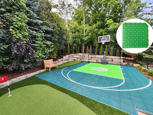 Pavimentazione Modulare Portatile per Campo <span class=keywords><strong>da</strong></span> Basket 17m2 Piastrelle Sportive Interconnesse per Esterni <span class=keywords><strong>Giardino</strong></span> Pavimentazione Multisport Ecologica - Product Image 1