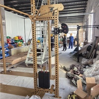 Rack de musculation mural en acier au carbone robuste, à poulie simple réglable, pour usage commercial