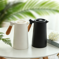 Thermos personnalisé 1L au design minimaliste scandinave avec intérieur en verre sous vide, vente en gros, grande capacité 1L pour boissons chaudes
