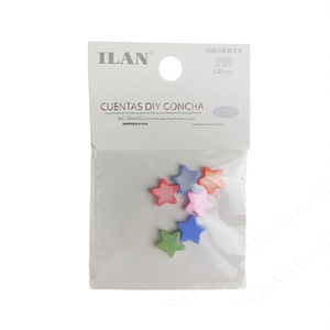 Perline a conchiglia Ilan Star 12 mm multicolori per artigianato fai da te, 6 pezzi - Product Image 1