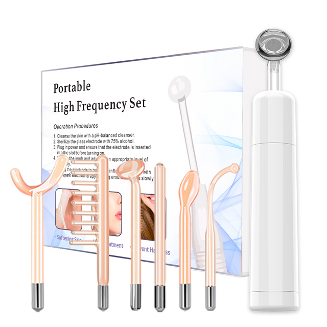 Hot Sale Black High-frequency Wand Hair Skin Rifes Machine Frequency Healing Microcurrent Facial Device