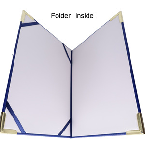 Cubierta de cuero de Pu para pasaporte, cubierta de doble pliegue <span class=keywords><strong>A4</strong></span> personalizada de 8,5x11 pulgadas, para graduación, certificado suave, tarjetero - Product Image 4