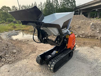 Mini dumper chenillé portable, petit et économique, fabriqué en usine, 2026, mini transporteur de chantier, hydraulique, essence, 600 kg