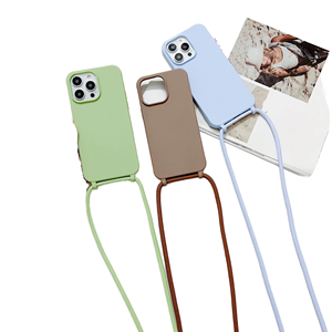 Crossbody Dây buộc dây đeo cổ tay dây đeo điện thoại trường hợp đối với iPhone 13 14 15 16 17 Pro mềm TPU lỏng Silicone có thể điều chỉnh dây Cover quay lại - Product Image 2
