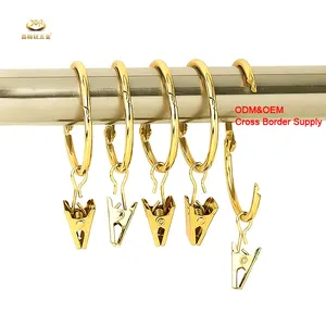 Factory Custom Metal Openable Curtain Rings With Clips Heavy Duty Curtain Hook Clips