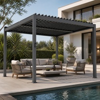 Pergola motorisée moderne en aluminium OEM avec toit à lames orientables, commande intelligente, structure d'ombrage pour jardin et terrasse extérieure